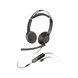 Casti call center HP Poly Blackwire 5220, Jack 3,5 mm, Adaptor USB-C/A, Microfon