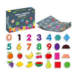 Joc Puzzle magnetic cifre si fructe Fancy Chartlet