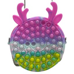 Gentuta mare cu lant argintiu si fermoar Pop It Macaroons, Ren