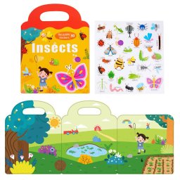 Carte magnetica cu 30 stickere reutilizabile, Insectele benefice si daunatoare