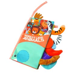 Carte textila senzoriala pentru bebelusi, Animalele Salbatice