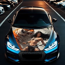 Folie Capota Auto ""Hood Art"" rezistenta la exterior, marime M (165 x 120cm) - Cod: AVX-CAPOTA-004M