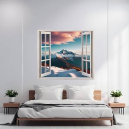 Folie imprimata color pentru decor perete locuinta, dimensiune 125 x 110cm, model: VIEW TO HAVEN 36