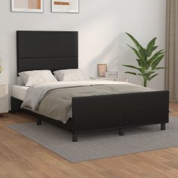 Cadru de pat cu tablie, negru, 120x200 cm, piele ecologica GartenMobel Dekor