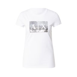 ARMANI EXCHANGE Tricou argintiu / alb