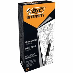 Marker permanent Bic Grip Fine, CD/DVD, varf 0.7mm, negru, 12 buc/cutie
