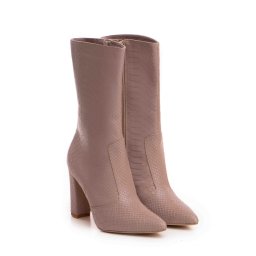 Cizme Teo piele naturala de culoare pruna deschis