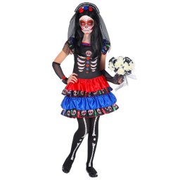 Costum schelet colorat fete - 4 - 5 ani / 116cm