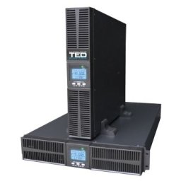 UPS rack 2U online dubla conversie 3000VA/2700W, 1 Schuko + 4 IEC, management LCD, TED Rack TED3000VA
