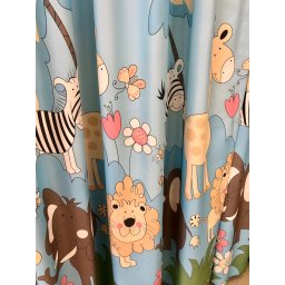 Set 2 draperii pentru copii, Hiko Kids Zoo, cu rejansa