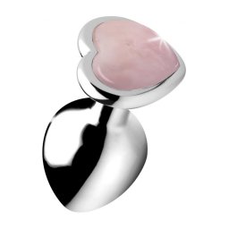 Dildo metalic Heart Quartz L Rose