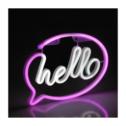 Decorațiune LED Neon perete HELLO 3W USB roz pr. 3xAA