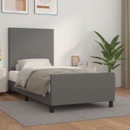 Cadru de pat cu tablie, gri, 100x200 cm, piele ecologica GartenMobel Dekor