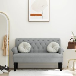 Banca cu spatar, gri deschis, 120x62x75,5 cm, textil GartenMobel Dekor