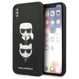 Husa Husă Karl Lagerfeld Saffiano Karl & Choupette Head pentru iPhone XR, Negru