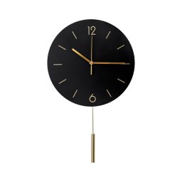 Ceas de perete cu pendul d. 30 cm 1xAA negru/auriu