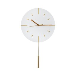 Ceas de perete cu pendul d. 30 cm 1xAA alb/auriu