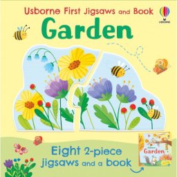 Set 8 Puzzle + Carte - First Jigsaws And Book Garden Usborne