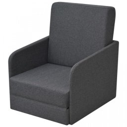 Fotoliu extensibil material textil 59,5x72x72,5cm gri închis