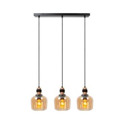 Lustră pe cablu Lucide 45408/03/62 ILONA 3xE27/40W/230V negru/bej