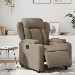 Fotoliu rabatabil electric, cappuccino, piele ecologica GartenMobel Dekor