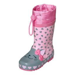 PLAYSHOES Cizme de cauciuc 'Katze' verde pastel / roz