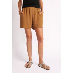 Pantaloni Scurți Cu Cădere Lejeră Din Poliester - Kaki