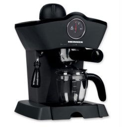 Espressor manual Heinner Retro Effect HEM-200BK, 800W, rezervor 0.24L, termometru frontal, preparare: espresso si cappuccino, negru