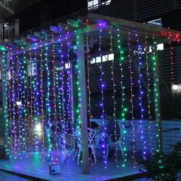 Instalatie de Craciun Tip Perdea 9 m x 1 m, 384 LED MULTICOLOR