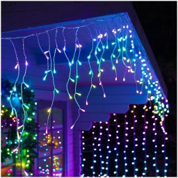 Instalatie de Craciun tip franjuri, 36 metri lungime, 900 LED MULTICOLOR