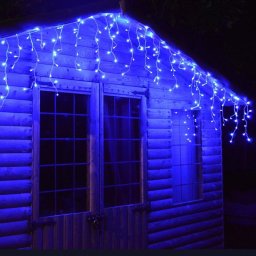 Instalatie franjuri 24 metri, 600 LED Albastru