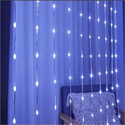 Instalatie perdea 3m x 3m, 384 led de exterior, tip banda cu led turnat, interconectabila, Alb Rece