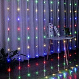 Instalatie tip banda cu led turnat, perdea 8m x 1m, 320 led, exterior, interconectabila, Multicolor