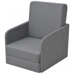 Fotoliu extensibil textil 59,5 x 72 x 72,5 cm, gri deschis