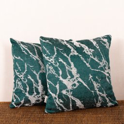 Set 2 perne decorative Hiko Chenille verde dark, cu fata detasabila