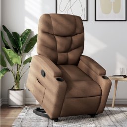 Fotoliu rabatabil cu ridicare pe verticala, maro, textil GartenMobel Dekor