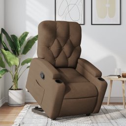 Fotoliu rabatabil cu ridicare pe verticala, maro, textil GartenMobel Dekor