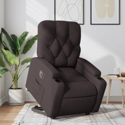 Fotoliu electric rabatabil cu ridicare, maro închis, textil GartenMobel Dekor