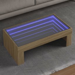 Masuta de cafea cu LED infinity, stejar sonoma, 90x50x30 cm GartenMobel Dekor