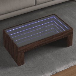 Masuta de cafea cu LED infinity, stejar maro, 90x50x30 cm GartenMobel Dekor