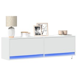 Dulap TV de perete cu lumini LED, alb, 140x31x38 cm GartenMobel Dekor