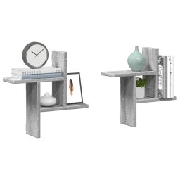 Rafturi de perete 2 buc. gri sonoma 38x12x38 cm lemn prelucrat GartenMobel Dekor