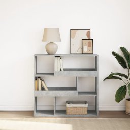 Biblioteca/Separator camera, gri beton, 100x33x94,5 cm GartenMobel Dekor