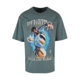 K1X Tricou 'Bootleg' albastru aqua / verde smarald / negru / alb