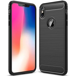 Husa Husa pentru iPhone XS Max - Techsuit Carbon Silicone - Black