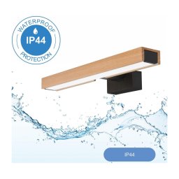 Aplică LED pentru oglindă de baie Brilagi WOODY MIRROR LED/8W/230V IP44 stejar/negru