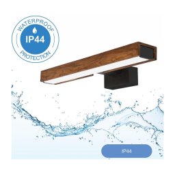Aplică LED pentru oglindă de baie Brilagi WOODY MIRROR LED/8W/230V IP44 stejar/negru