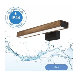 Aplică LED pentru oglindă de baie Brilagi WOODY MIRROR LED/8W/230V IP44 stejar/negru