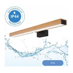 Aplică LED pentru oglindă de baie Brilagi WOODY MIRROR LED/12W/230V IP44 stejar/negru