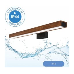 Aplică LED pentru oglindă de baie Brilagi WOODY MIRROR LED/12W/230V IP44 stejar/negru